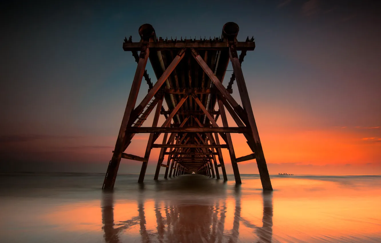 Photo wallpaper sea, tide, pierce, glow