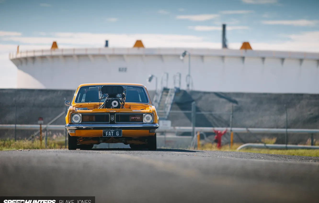 Photo wallpaper Race, Hot Rod, Coupe, Yellow, Custom, Holden, Engine, Vehicle