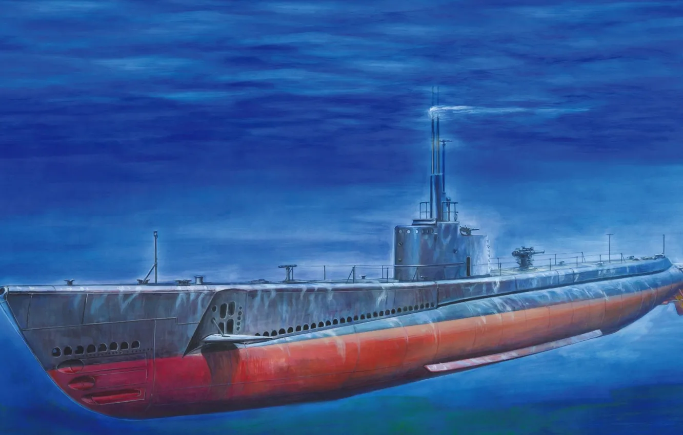 Photo wallpaper boat, art, USA, Navy, combat, engines, underwater, battery