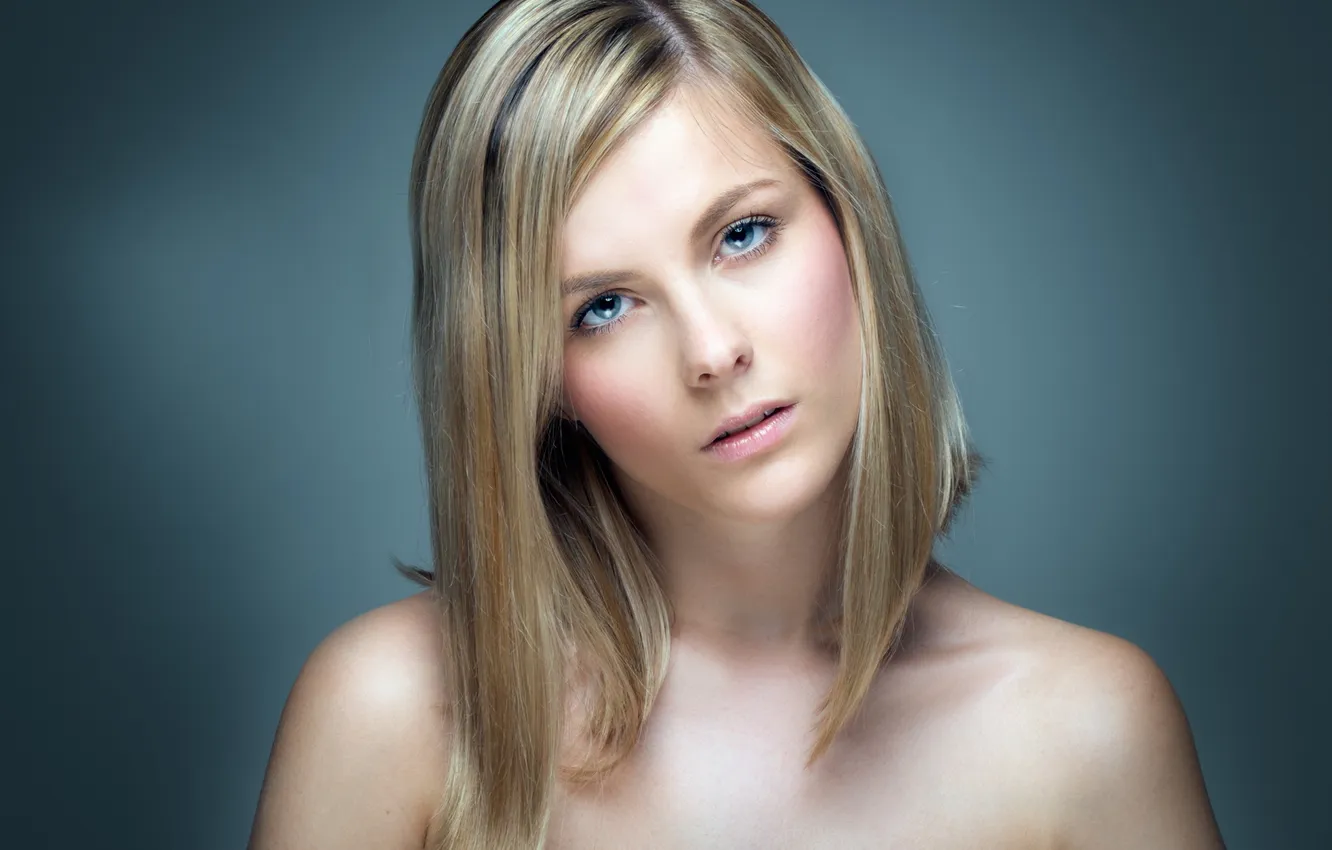 Photo wallpaper background, portrait, blonde, blue-eyed