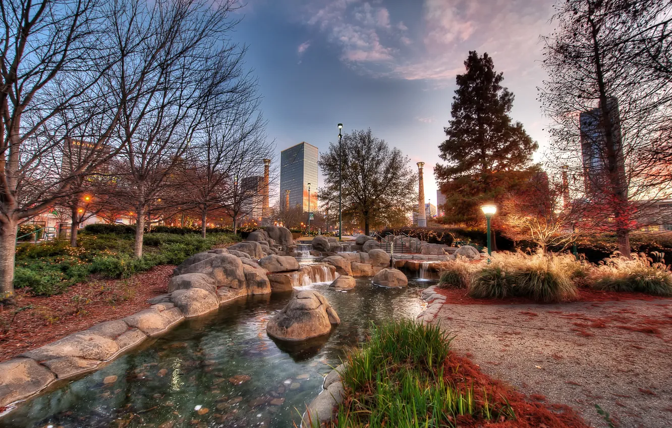 Photo wallpaper autumn, the city, Park, Chicago, Chicago, Millennium Park
