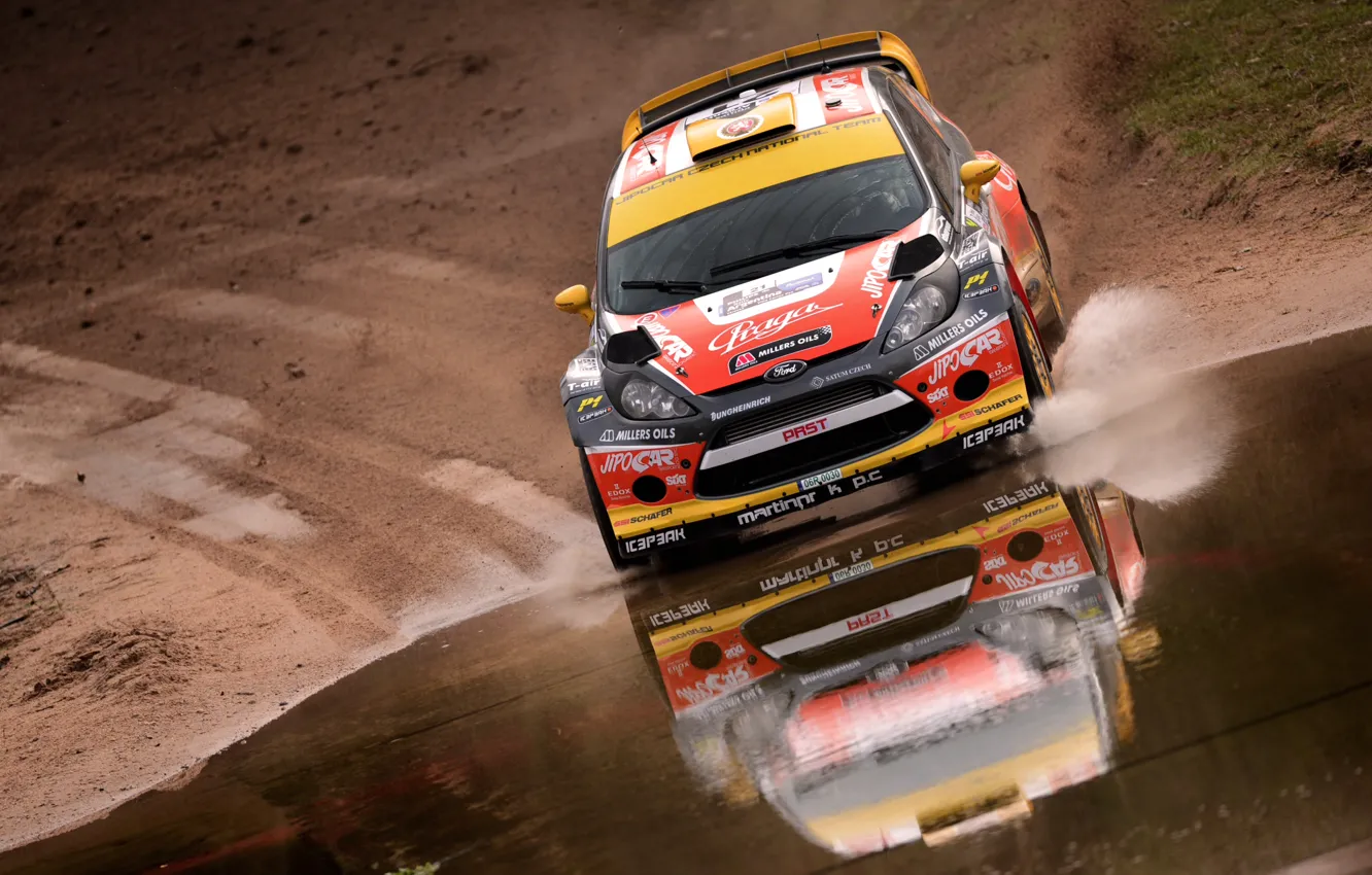 Photo wallpaper Ford, Water, Reflection, Auto, Sport, Machine, Ford, Race