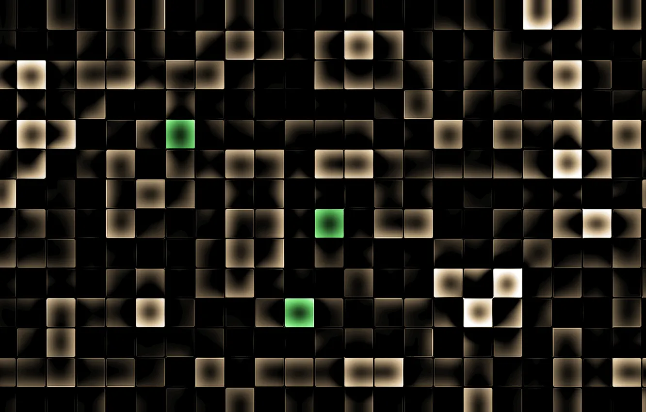 Photo wallpaper gold, black, square, pattern