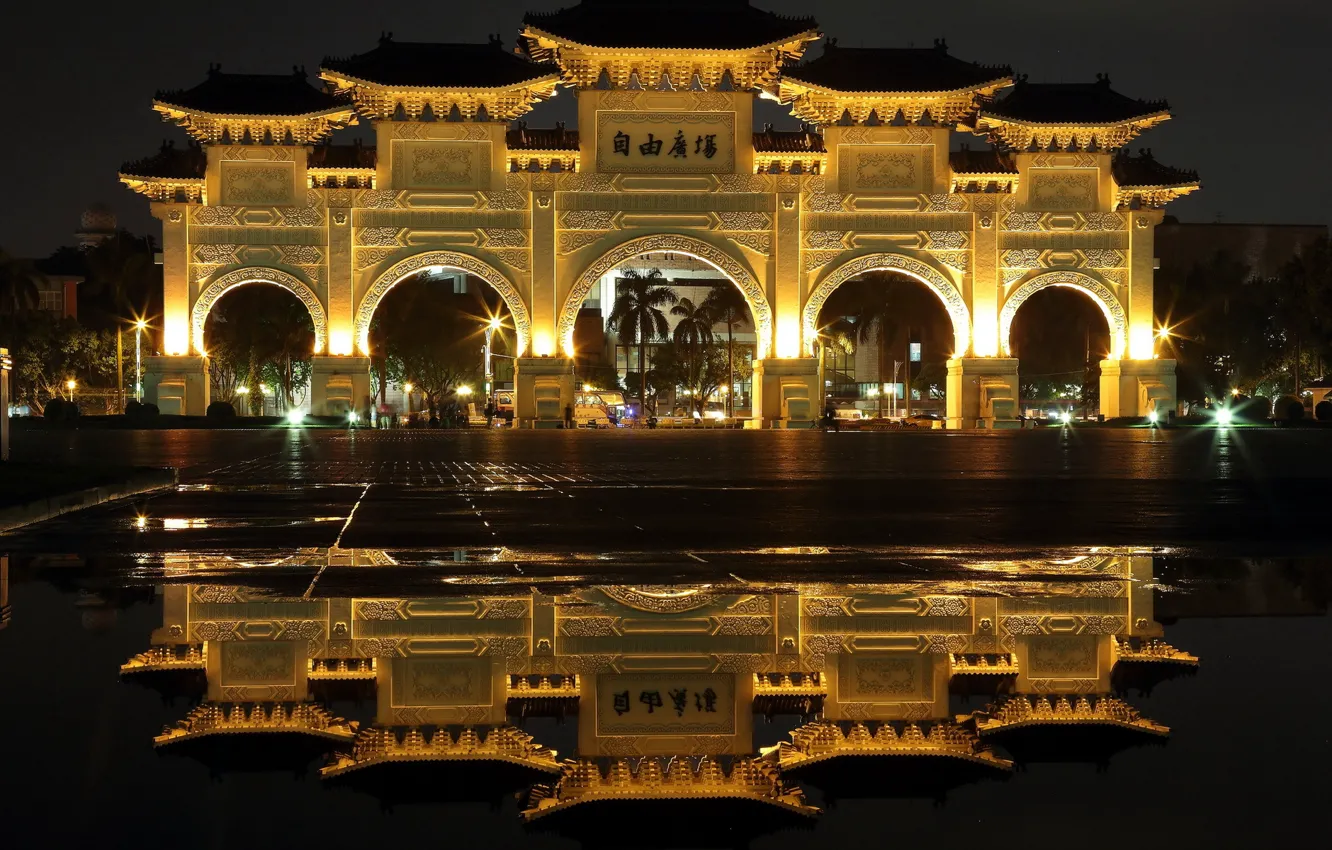 Photo wallpaper night, the city, Taipei