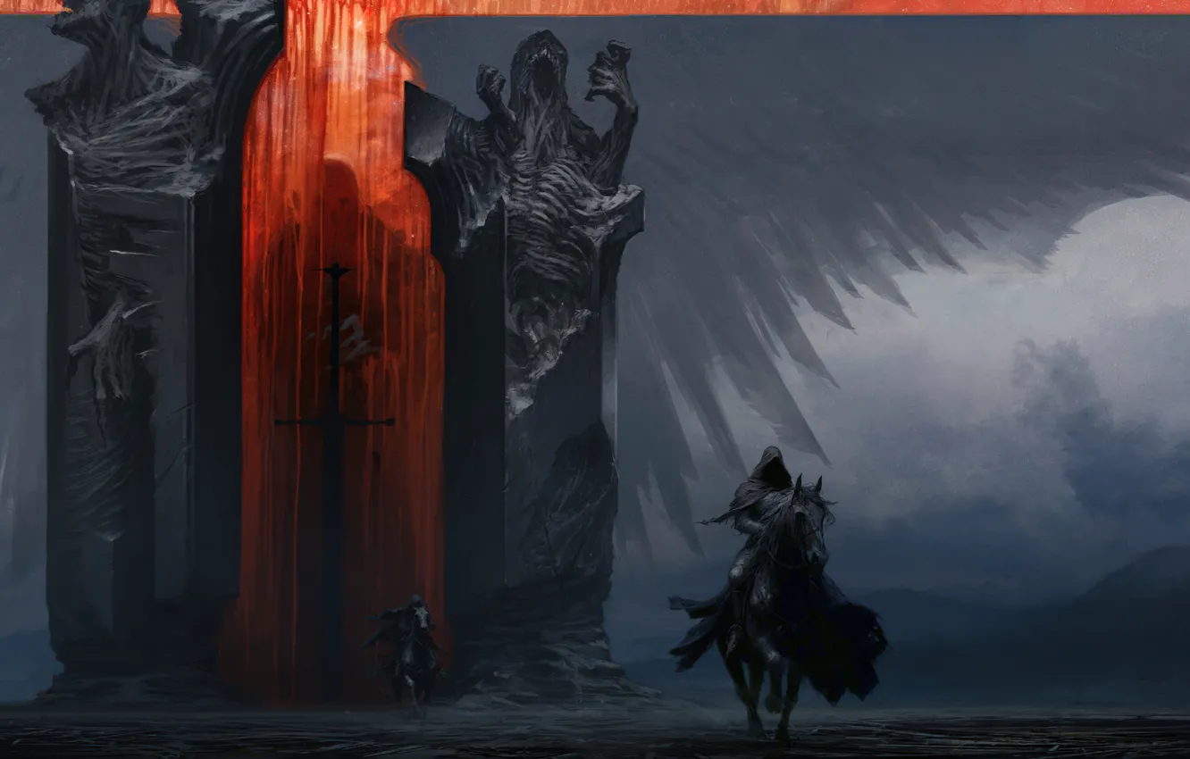 Photo wallpaper horror, fog, darkness, dark fantasy, The Art Of Demura, Shitpack