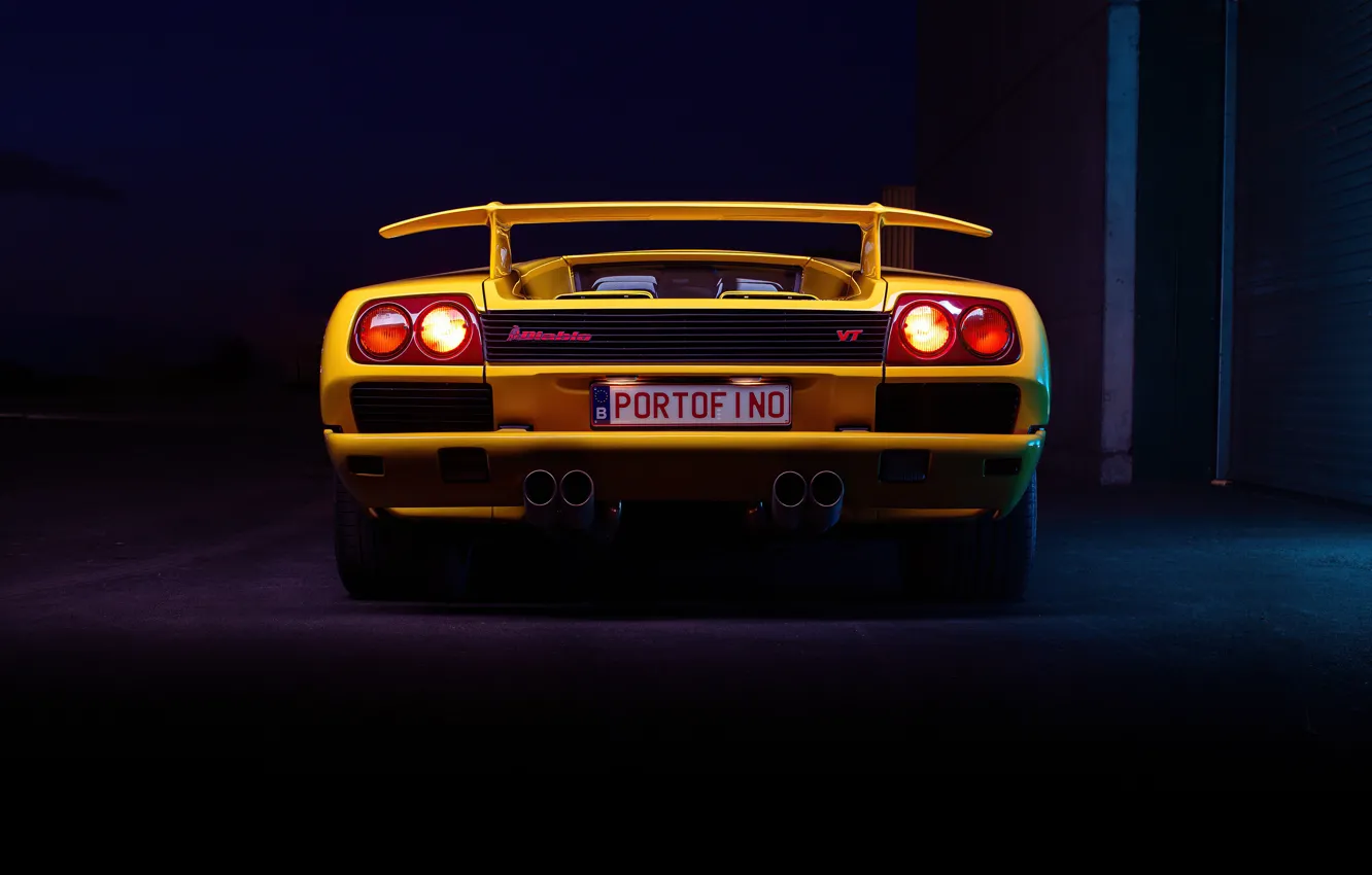 Photo wallpaper Lamborghini, Diablo, rear view, Lamborghini Diablo VT 6.0