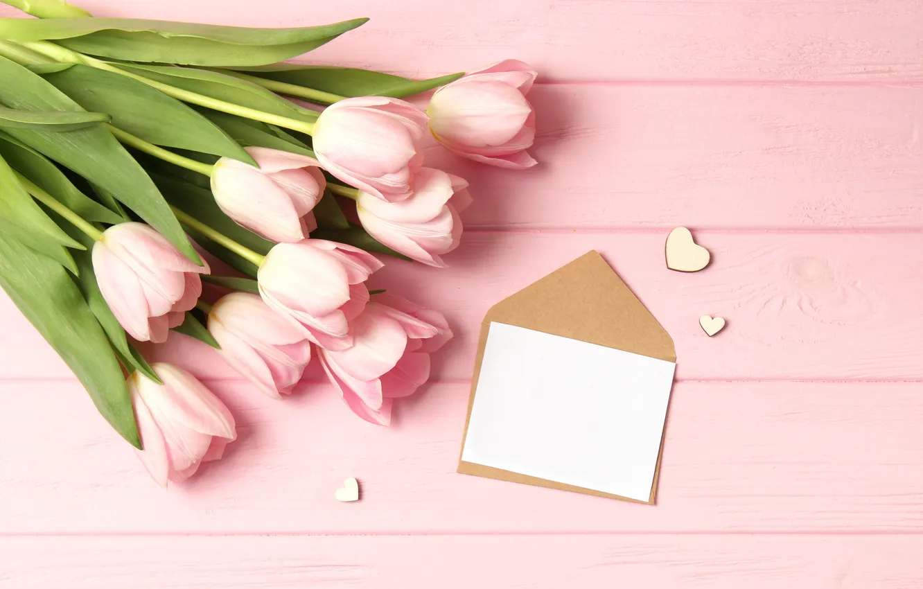 Photo wallpaper love, flowers, romance, bouquet, tulips, love, pink, flowers