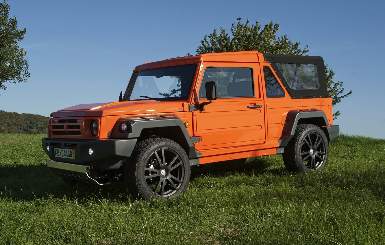 Photo wallpaper grass, trees, orange, SUV, 2011, 4x4, Travec, Tecdrah Integrale 1.5 TTi