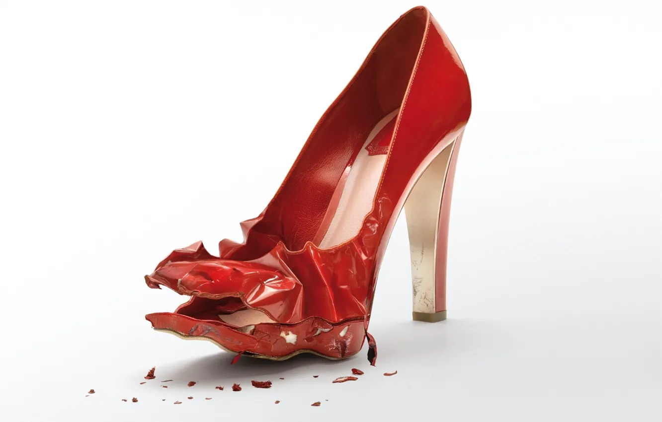 Photo wallpaper red, background, shoes