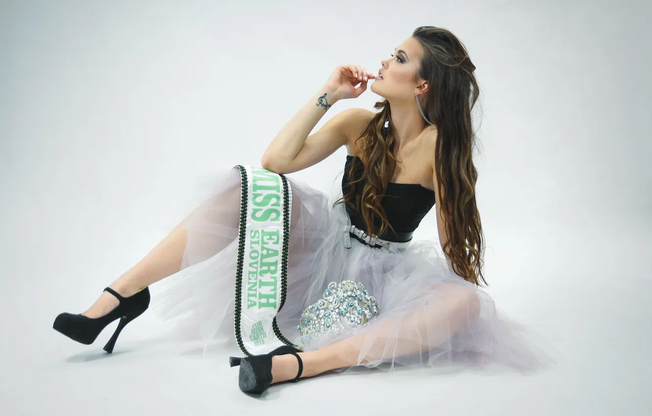 Photo wallpaper girl, pose, background