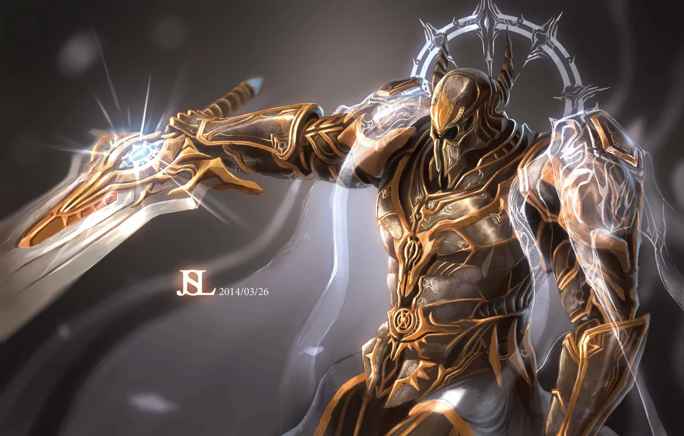 Photo wallpaper wings, sword, armor, art, Diablo III, Archangel