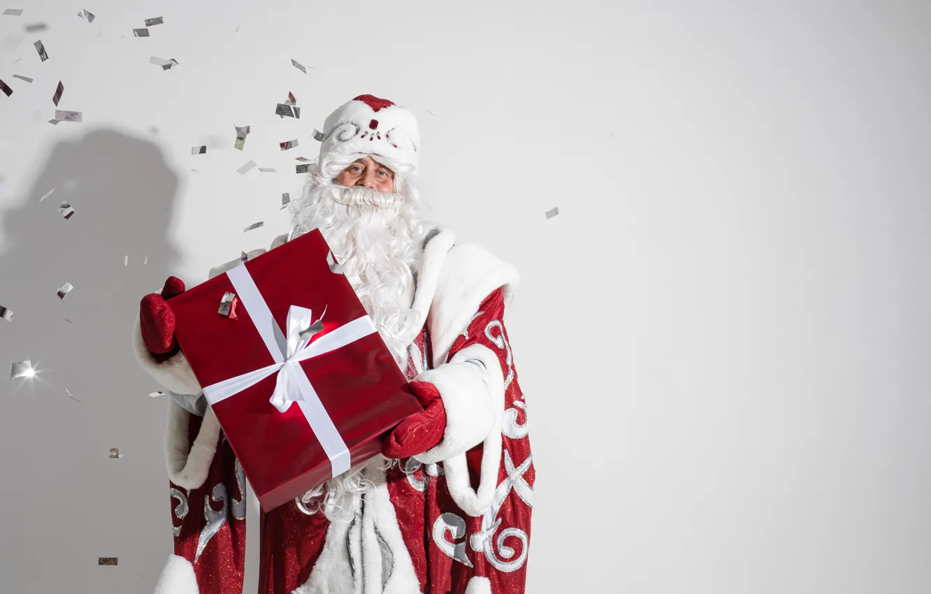 Photo wallpaper Christmas, box, new year, Santa Claus