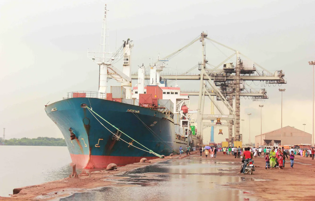 Photo wallpaper Dock, India, Ship