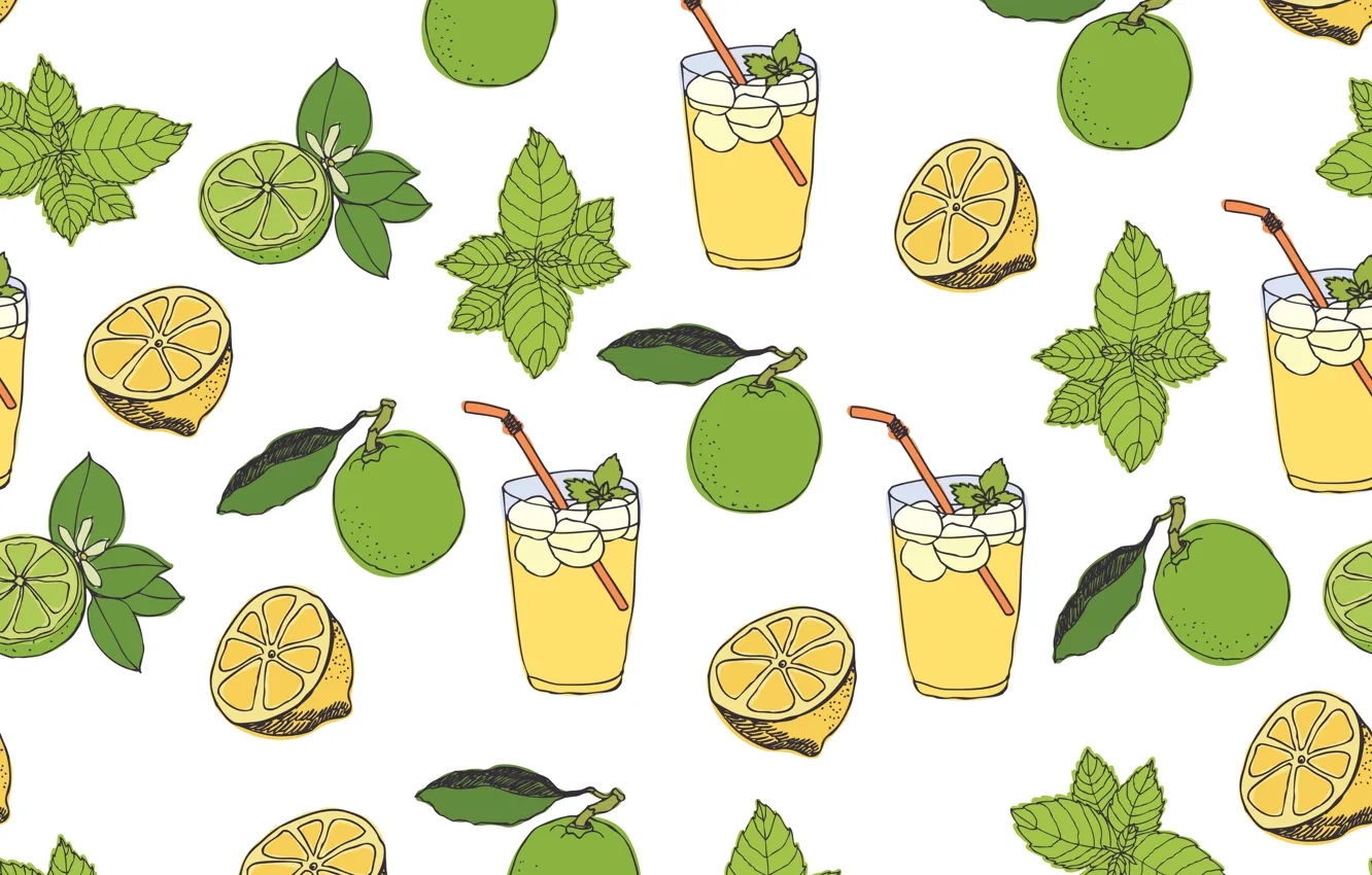 Photo wallpaper background, vector, texture, pattern, lemonade