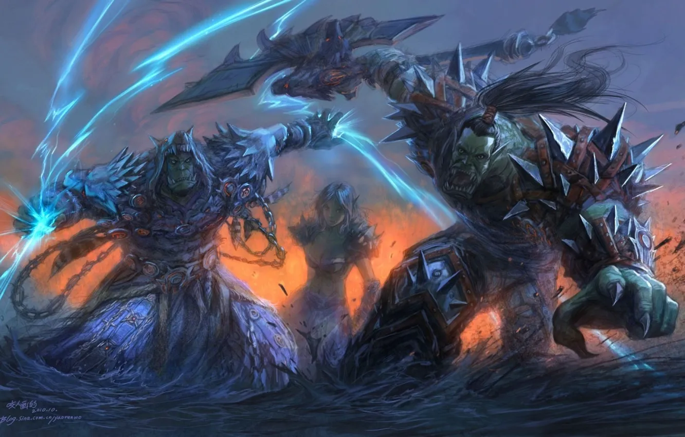 Photo wallpaper warrior, orcs, wow, Horde, world of warcraft, shaman, Warcraft, horde