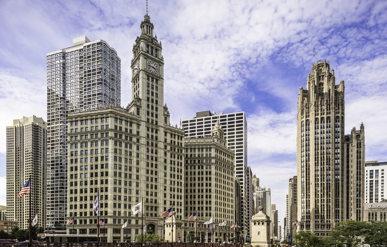 Photo wallpaper the city, skyscrapers, Chicago, Chicago, Illinois