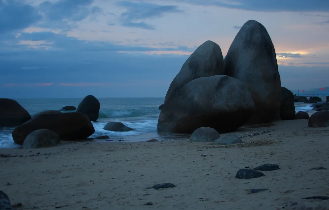 Photo wallpaper sea, landscape, nature, stay, island, China, journey, boulders