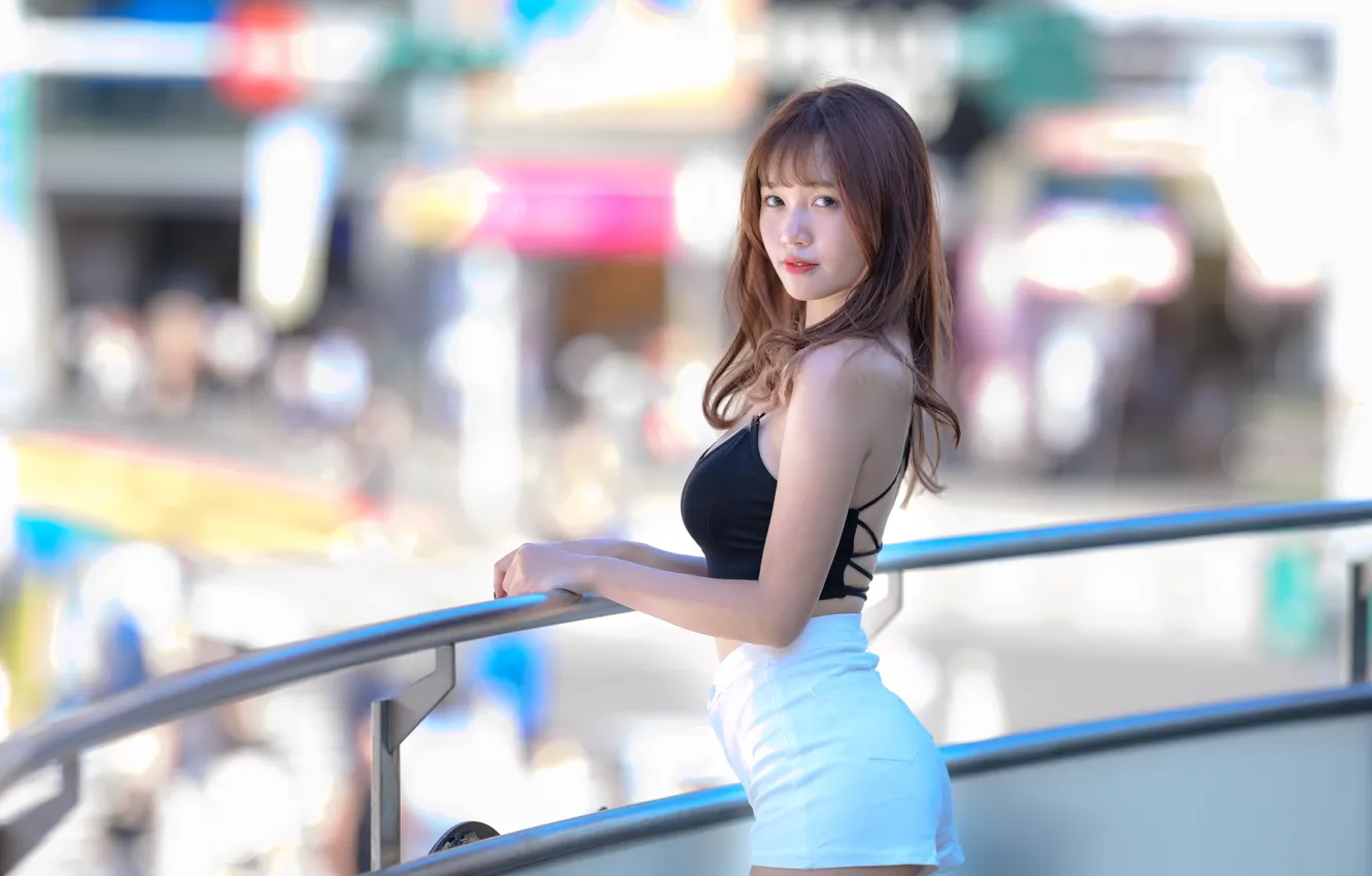 Photo wallpaper look, girl, Asian