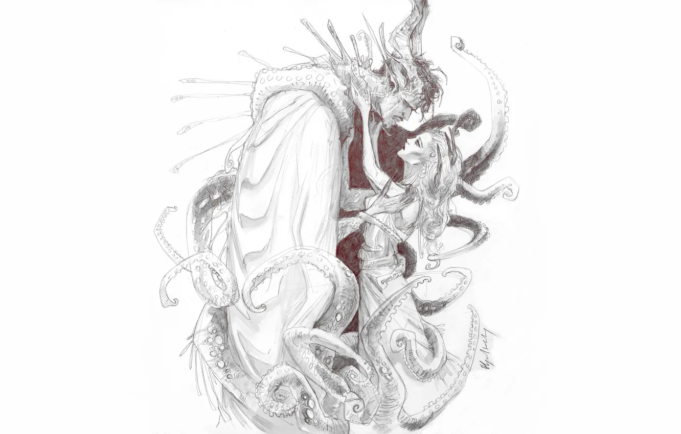 Photo wallpaper girl, monster, tentacles, Doctor Strange, Doctor Strange, Stephen Strange