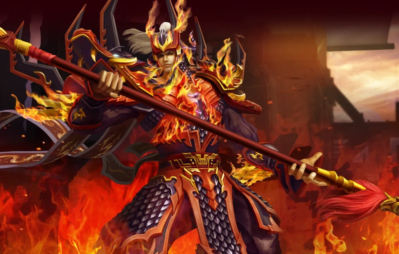 Photo wallpaper fantasy, weapons, the game, warrior, China, Three kingdoms, "Three wars spirit"