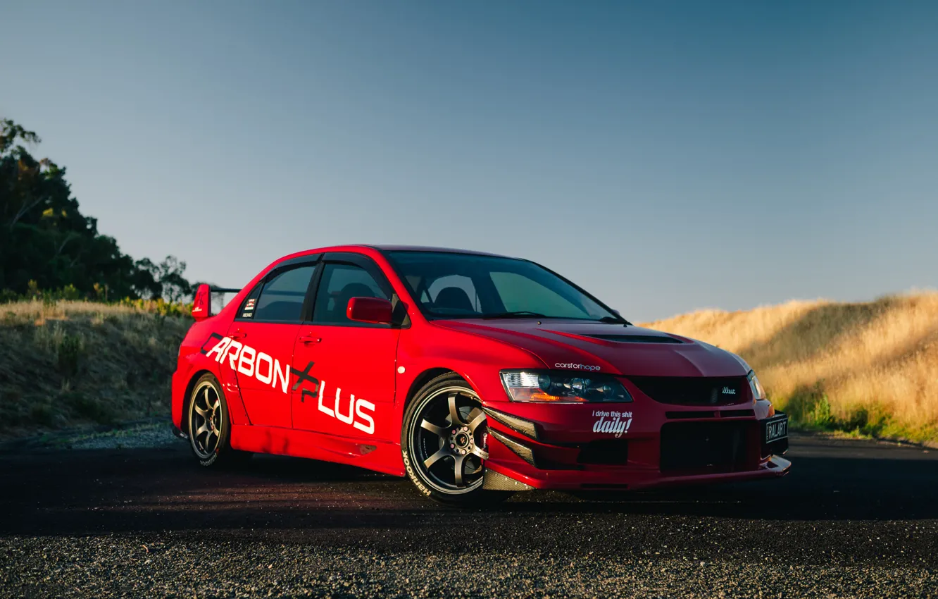 Photo wallpaper Mitsubishi, Lancer, Red, Evolution