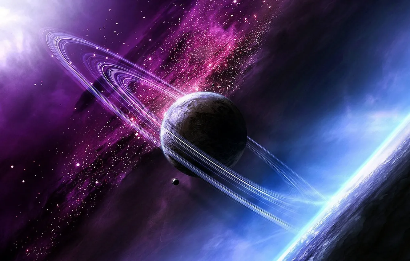 Photo wallpaper nebula, planet, ring