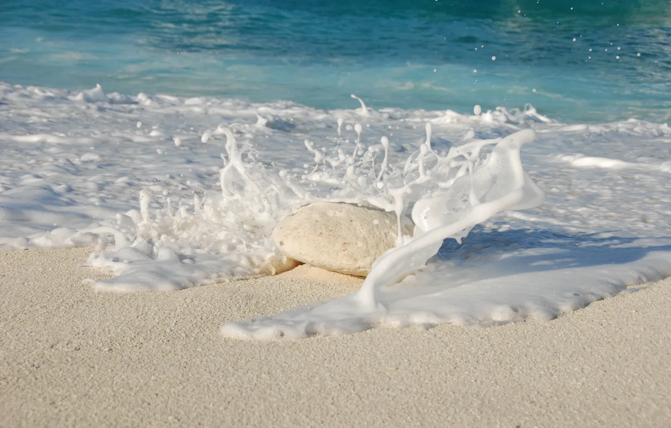 Photo wallpaper Water, Sand, The ocean, Beach, Stone