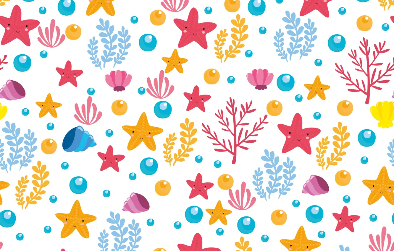Photo wallpaper sea, background, texture, colorful, sea, pattern, cute