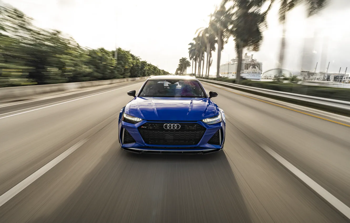 Photo wallpaper Audi, Blue, Face, Before, RS6, Dynamic