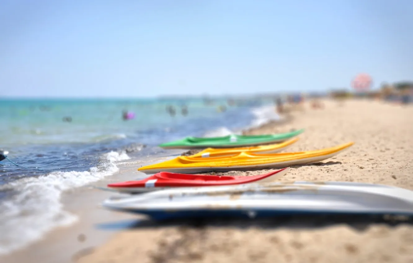 Photo wallpaper sea, beach, coast, tilt-shift, Tunisia
