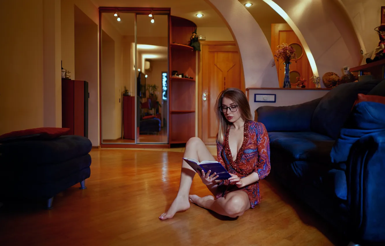 Photo wallpaper girl, pose, room