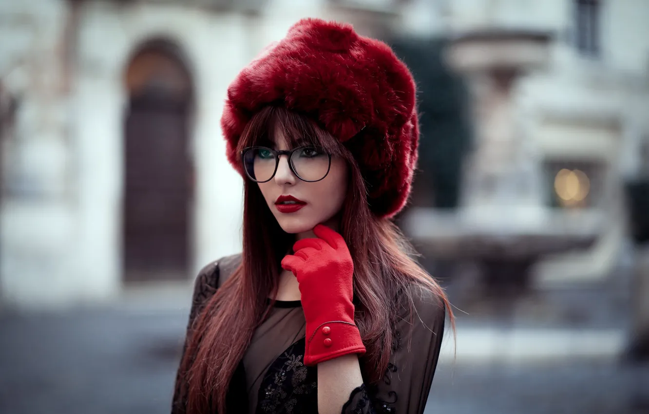 Photo wallpaper look, girl, hat