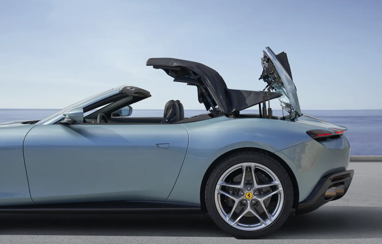 Photo wallpaper Ferrari, close-up, convertible, Roma, Ferrari Roma Spider