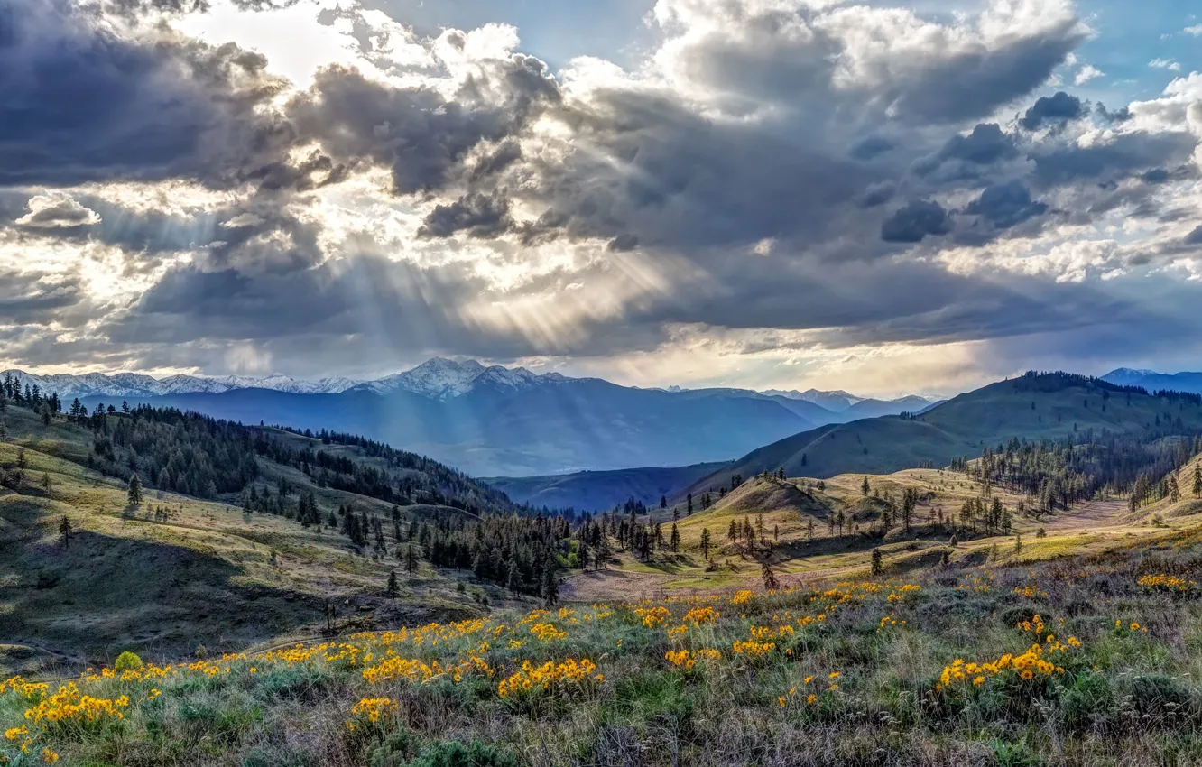 Photo wallpaper summer, the sky, mountains, nature