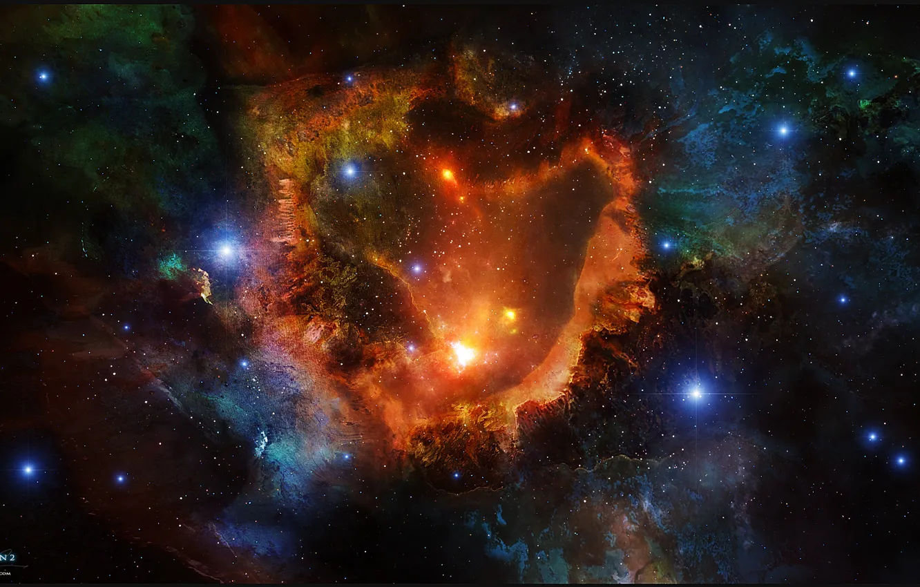 Photo wallpaper space, stars, nebula, art, space, nebula, art