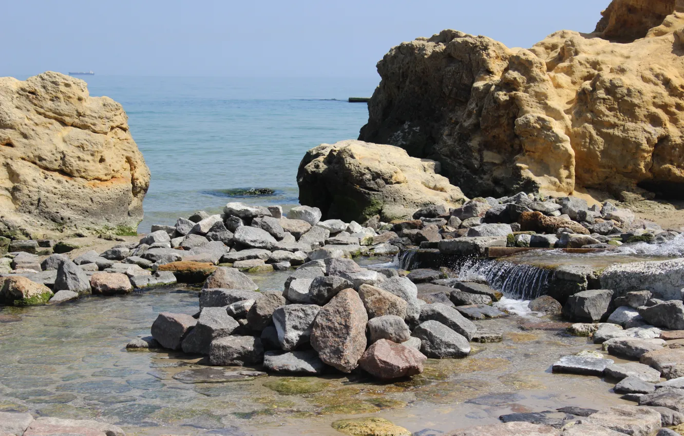 Photo wallpaper rock, stones, Sea