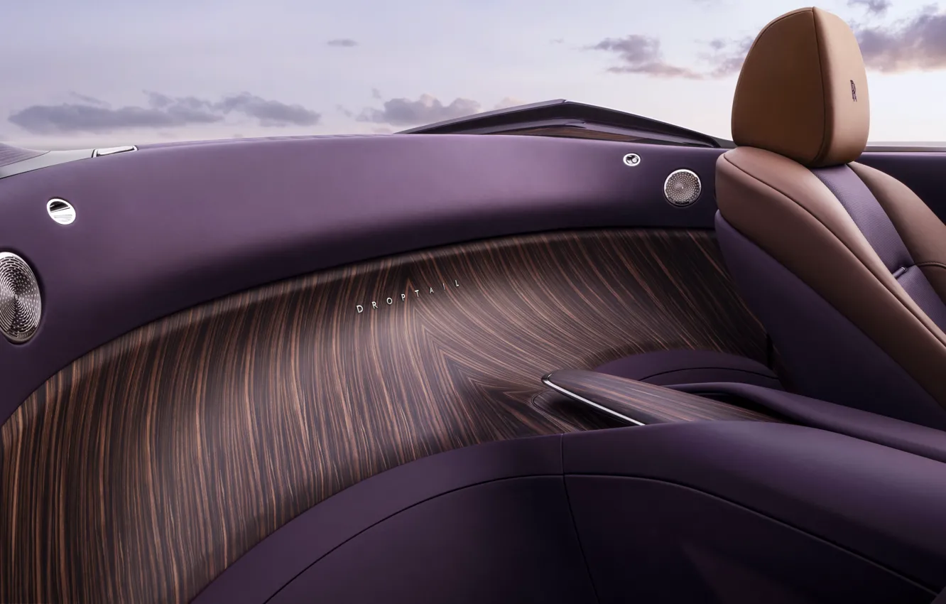 Photo wallpaper Rolls-Royce, design, wood, Amethyst, car interior, Rolls-Royce Amethyst Droptail