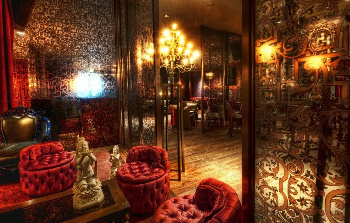 Photo wallpaper room, Chicago, The Red Room