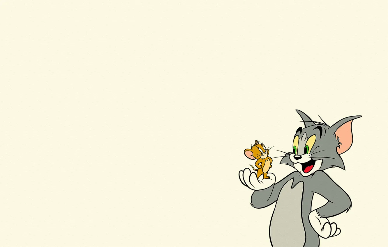 Photo wallpaper cat, mustache, minimalism, Tom and Jerry, Tom and Jerry, mouse