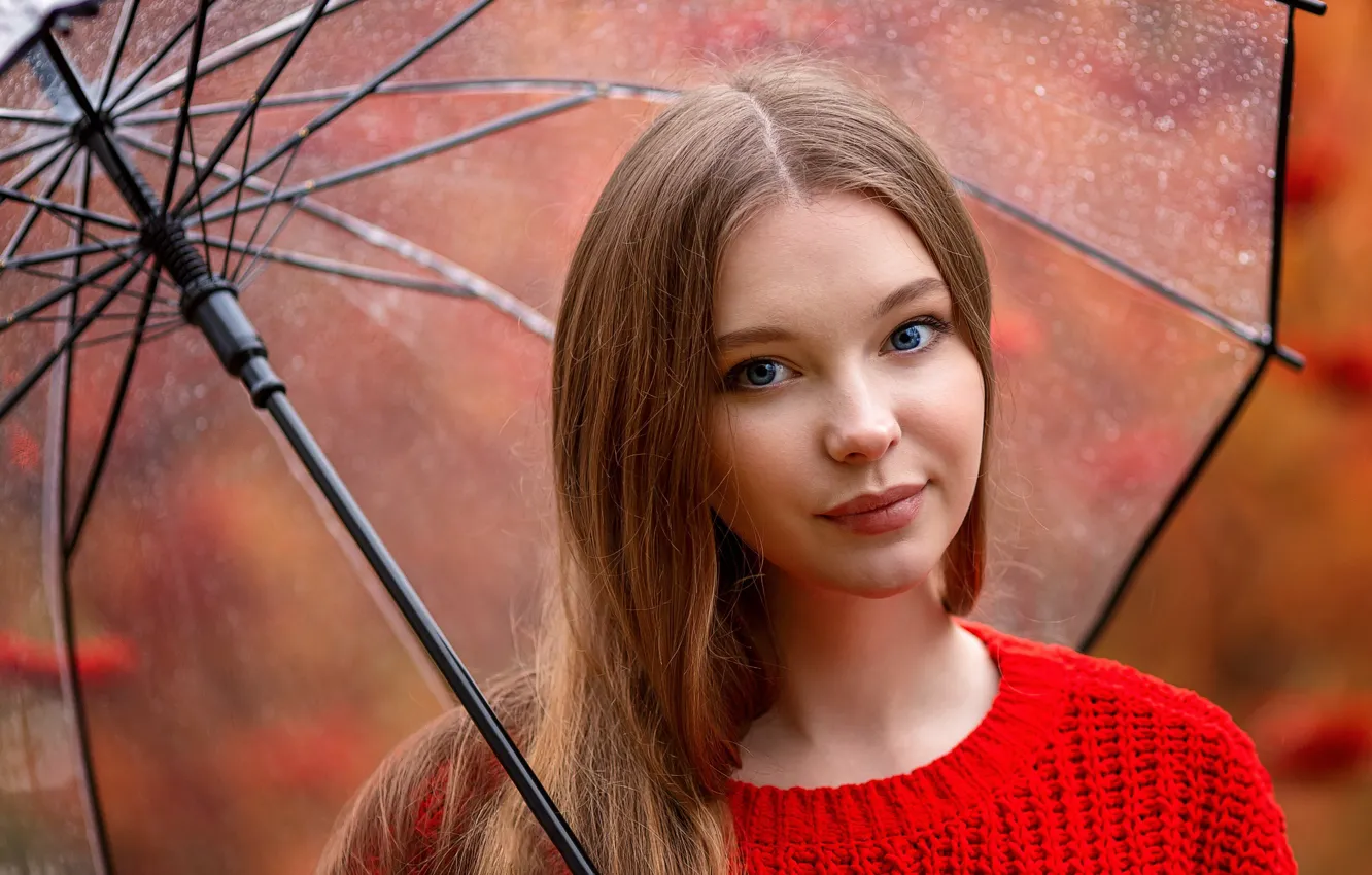 Photo wallpaper Girl, umbrella, Christina Vostruhina, Anna Shuvalova