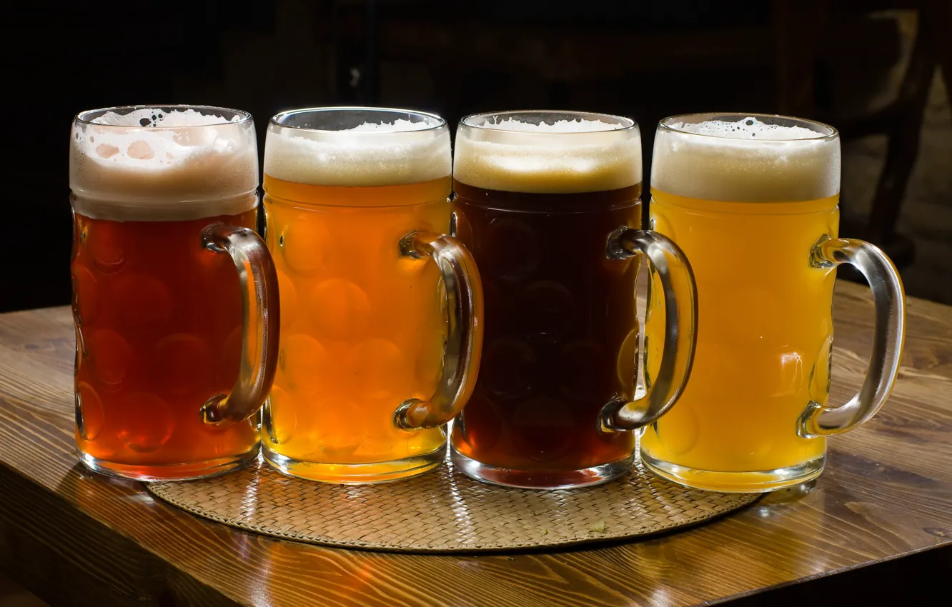 Photo wallpaper glass, beer, drink