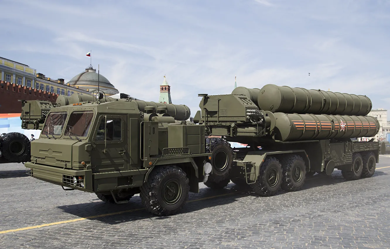 Photo wallpaper holiday, victory day, parade, red square, complex, S-400, anti-aircraft missile