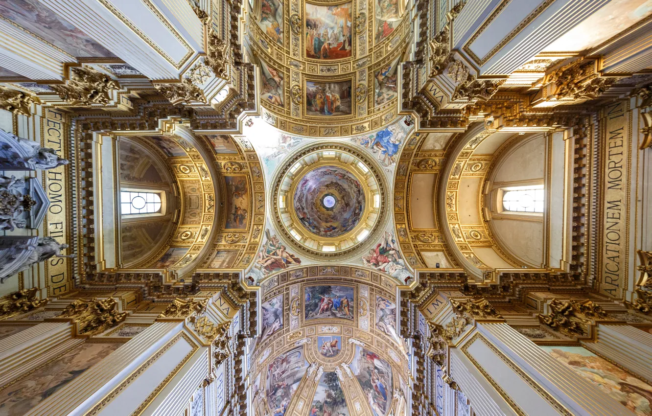 Photo wallpaper Rome, Italy, Church, Basilica, Baroque, Sant'andrea della Valle