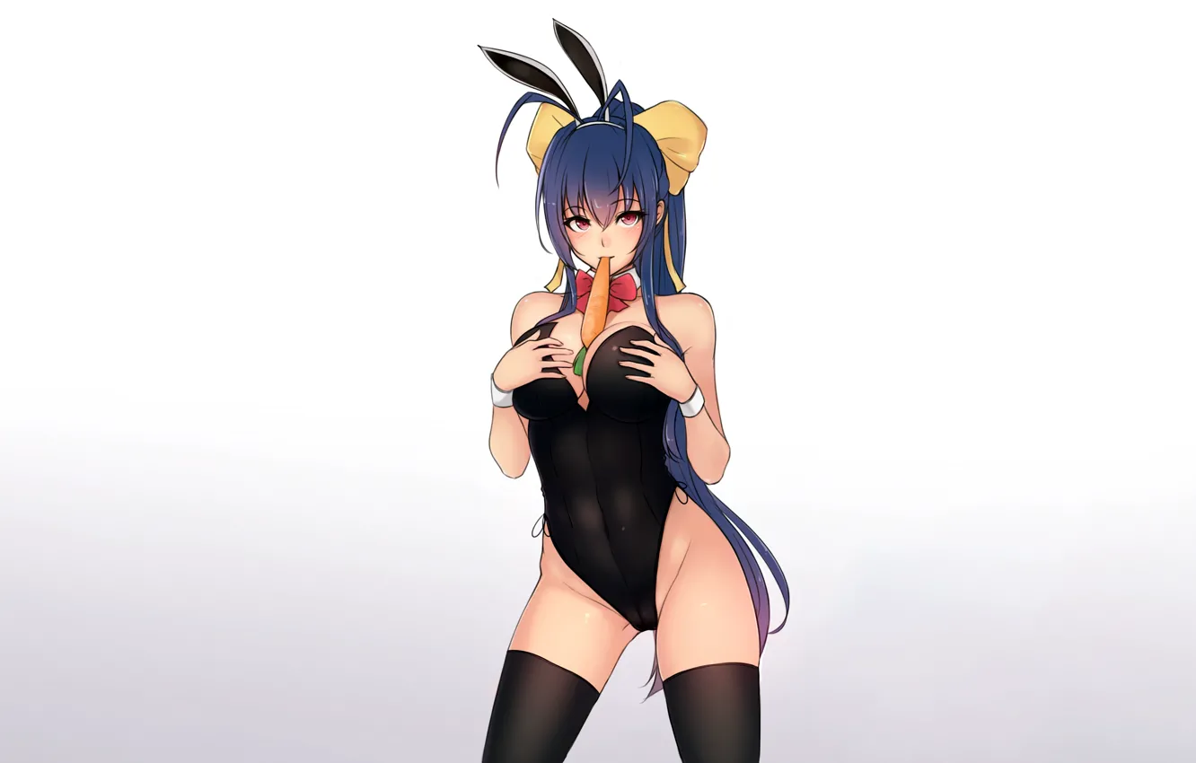 Photo wallpaper girl, sexy, cleavage, thighhighs, long hair, boobs, anime, blazblue