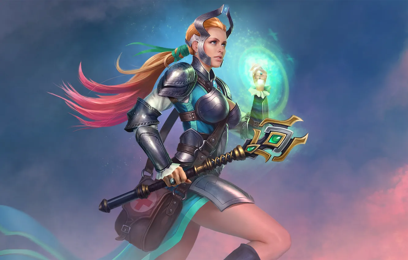 Photo wallpaper girl, rod, Juggernaut Wars, Healer Cassandra