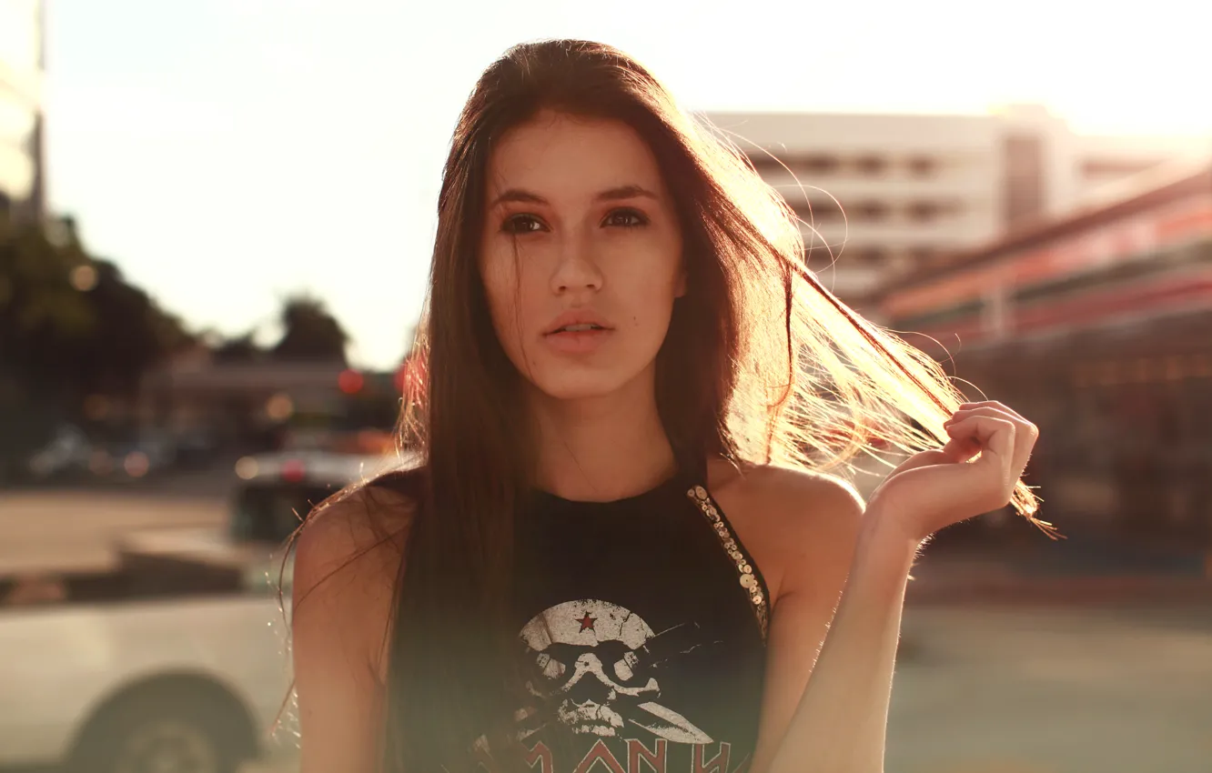 Photo wallpaper the sun, portrait, Mike, brown-eyed