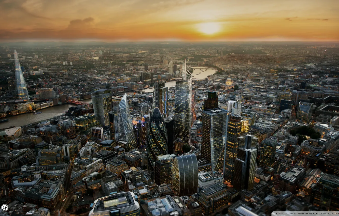 Photo wallpaper city, London, skyscrapers