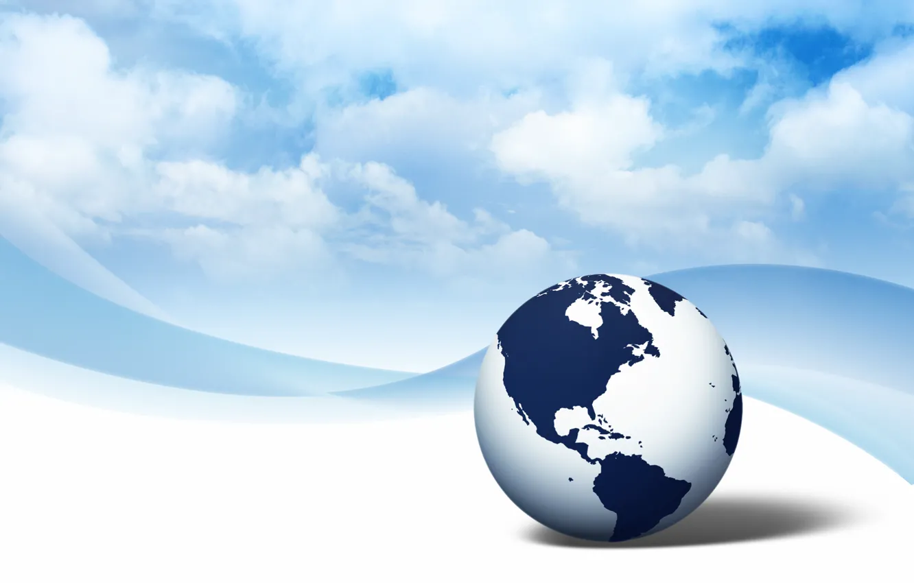 Photo wallpaper the sky, clouds, earth, graphics, planet, globe