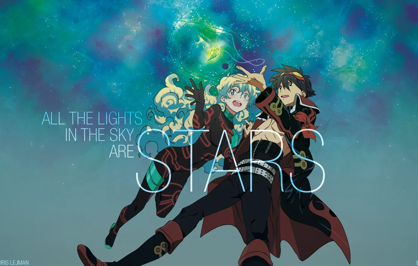 Photo wallpaper anime, art, pair, two, Distributed By Mattel And Nintendo Violence Gurren-Lagann