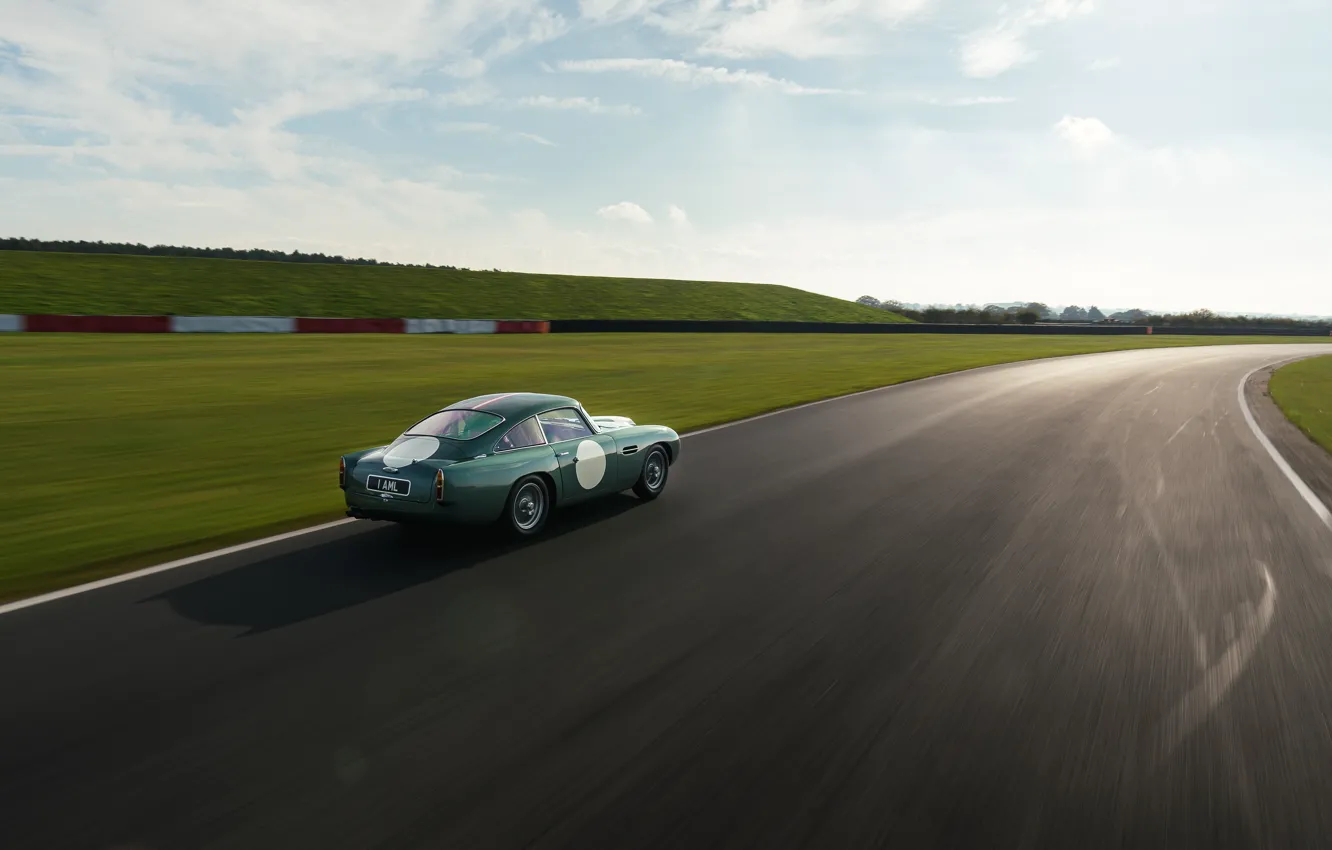 Photo wallpaper Aston Martin, Sunset, Speed, Track, Classic, 2018, Classic car, 1958